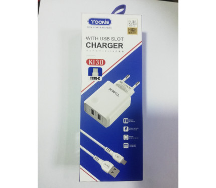 Chargers + Cables Yookie Charger 2 Output and roid and IOS KI30 2.4A and Type c cable